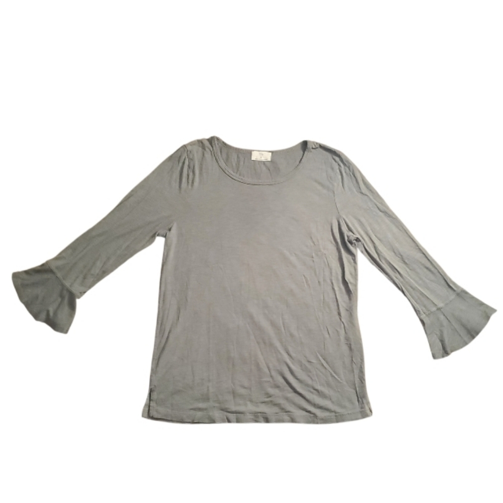 T.La Green Flared Sleeve Blouse